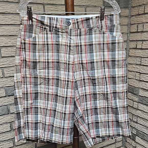 Croft And Barrow Plaid Bermuda Shorts Sz 14 - Picture 1 of 11